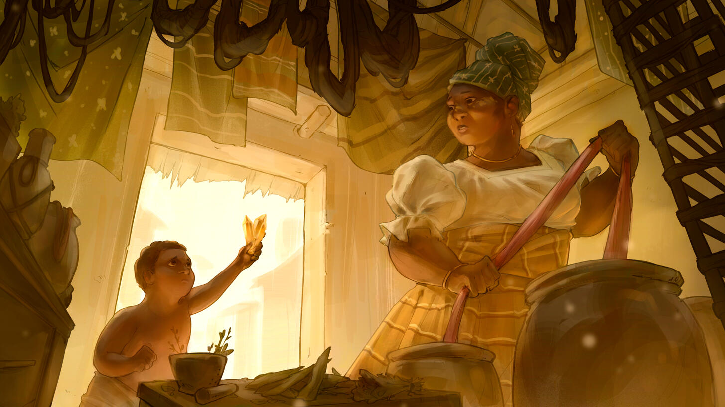 Narrative illustration for original story, &quot;Golden Hour&quot;