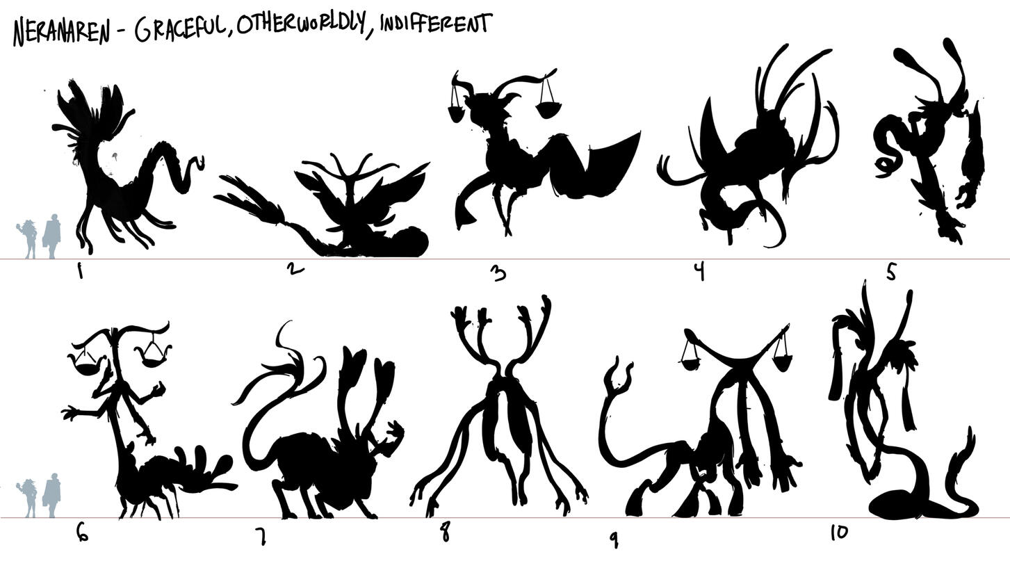 &quot;More than Eclipse&quot; Creature design thumbnails for Neranaren