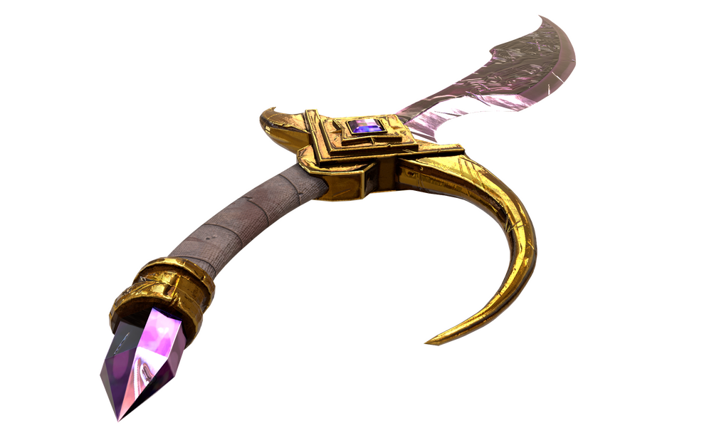 Crystal scimitar 3D model render