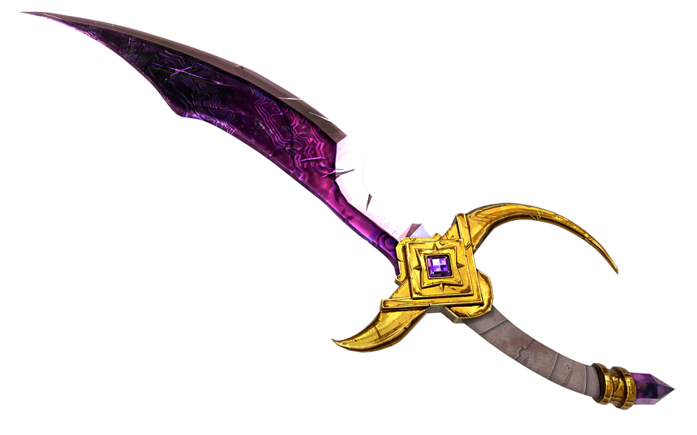 Crystal scimitar 3D model render